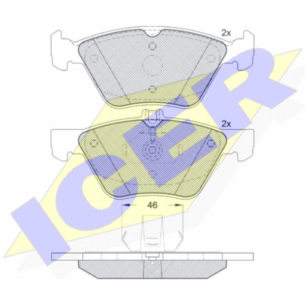 Тормозные колодки Icer 181159 передние/ дисковые photo 2 Тормозные колодки Icer 181159 передние/ дисковые photo 2