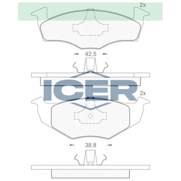 Тормозные колодки Icer 181178 передние/ дисковые photo 2