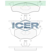Plăcuțe de frână Icer 181178 față/ disk photo 2