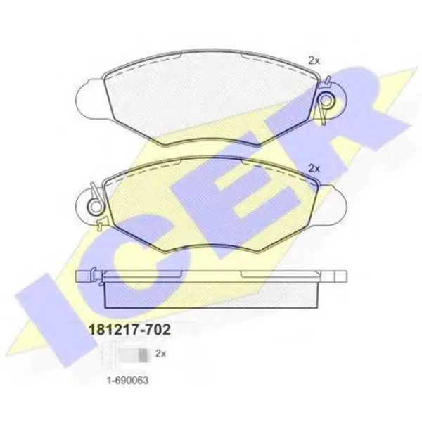 Plăcuțe de frână Icer 181217-702 față/ disk photo 2