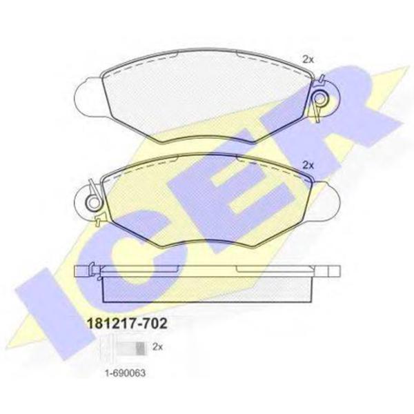 Plăcuțe de frână Icer 181217-702 față/ disk photo 2