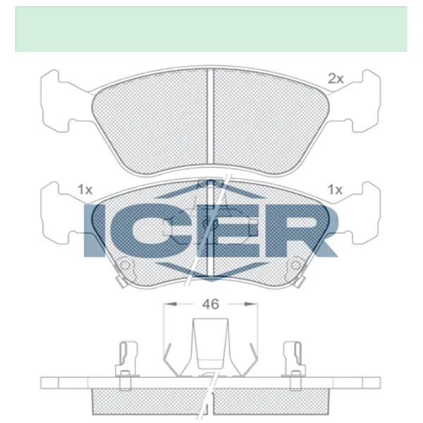 Plăcuțe de frână Icer 181235 față/ disk photo 2