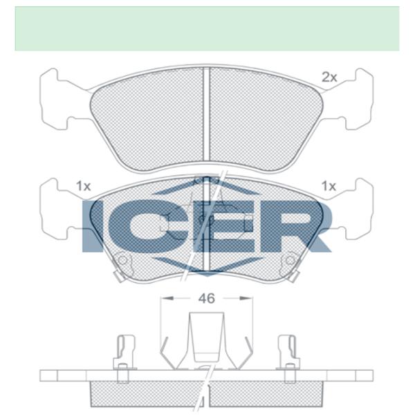 Plăcuțe de frână Icer 181235 față/ disk photo 2