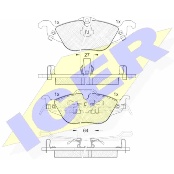 Тормозные колодки Icer 181249 передние/ дисковые photo 2 Тормозные колодки Icer 181249 передние/ дисковые photo 2