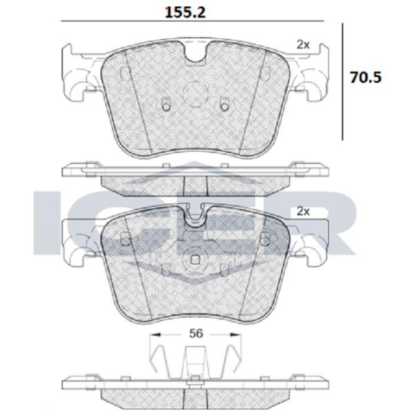 Plăcuțe de frână Icer 182166 față/ disk photo 2