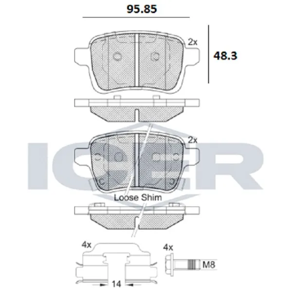 Тормозные колодки Icer 182170-203 задние/ дисковые photo 2 Тормозные колодки Icer 182170-203 задние/ дисковые photo 2