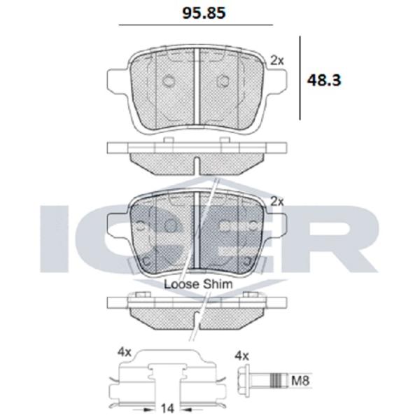 Тормозные колодки Icer 182170-203 задние/ дисковые photo 2 Тормозные колодки Icer 182170-203 задние/ дисковые photo 2