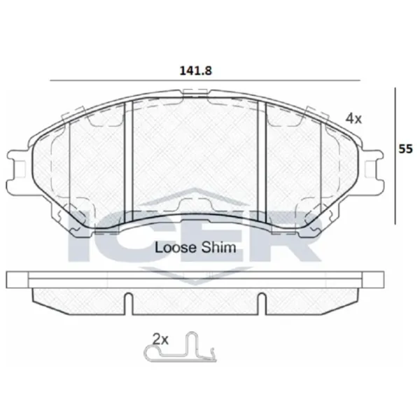 Тормозные колодки Icer 182175 передние/ дисковые photo 2 Тормозные колодки Icer 182175 передние/ дисковые photo 2