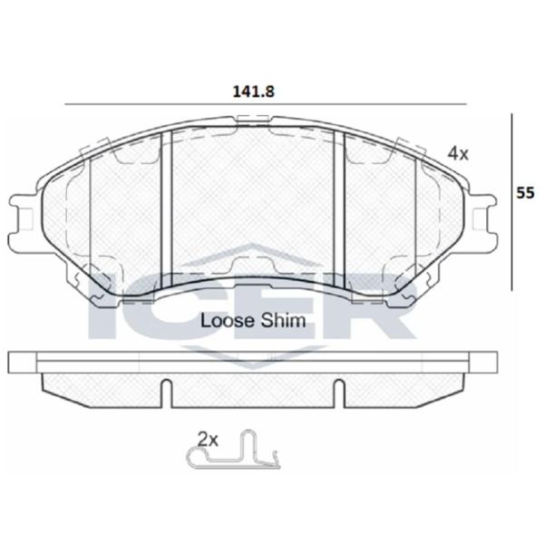 Тормозные колодки Icer 182175 передние/ дисковые photo 2 Тормозные колодки Icer 182175 передние/ дисковые photo 2