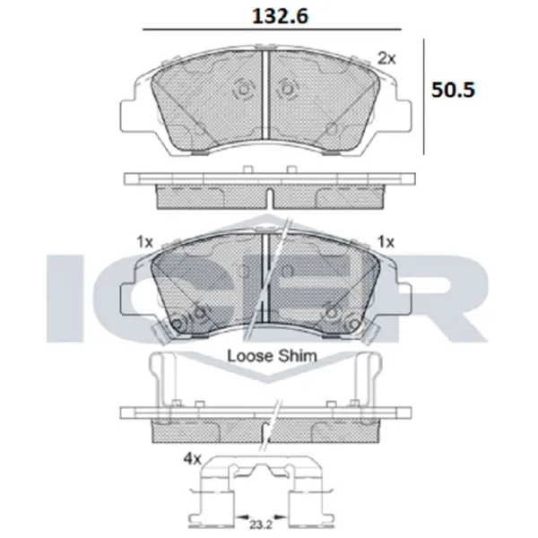 Тормозные колодки Icer 182178 передние/ дисковые photo 2 Тормозные колодки Icer 182178 передние/ дисковые photo 2