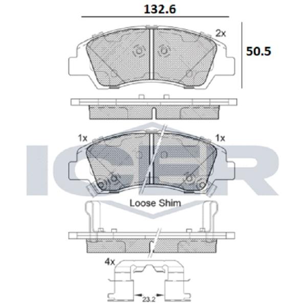 Тормозные колодки Icer 182178 передние/ дисковые photo 2 Тормозные колодки Icer 182178 передние/ дисковые photo 2