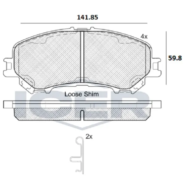 Тормозные колодки Icer 182181 передние/ дисковые photo 2 Тормозные колодки Icer 182181 передние/ дисковые photo 2