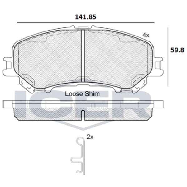 Тормозные колодки Icer 182181-200 передние/ дисковые photo 2