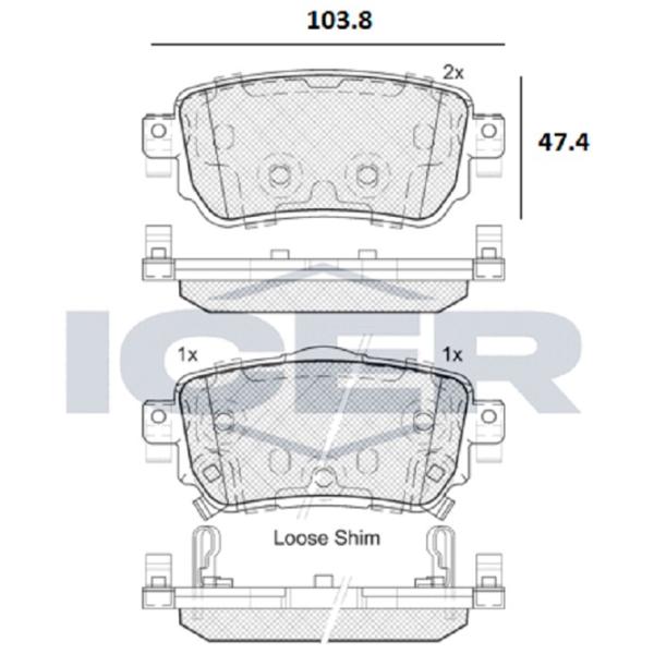 Тормозные колодки Icer 182188 задние/ дисковые photo 2 Тормозные колодки Icer 182188 задние/ дисковые photo 2