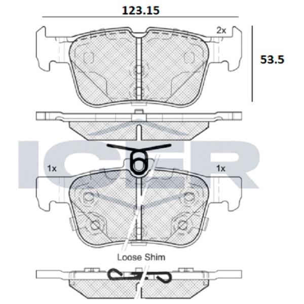 Тормозные колодки Icer 182198-203 задние/ дисковые photo 2