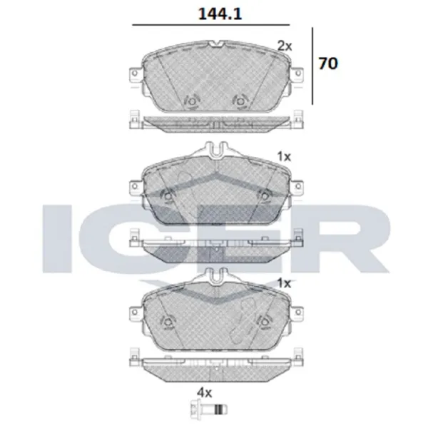 Тормозные колодки Icer 182212 передние/ дисковые photo 2 Тормозные колодки Icer 182212 передние/ дисковые photo 2