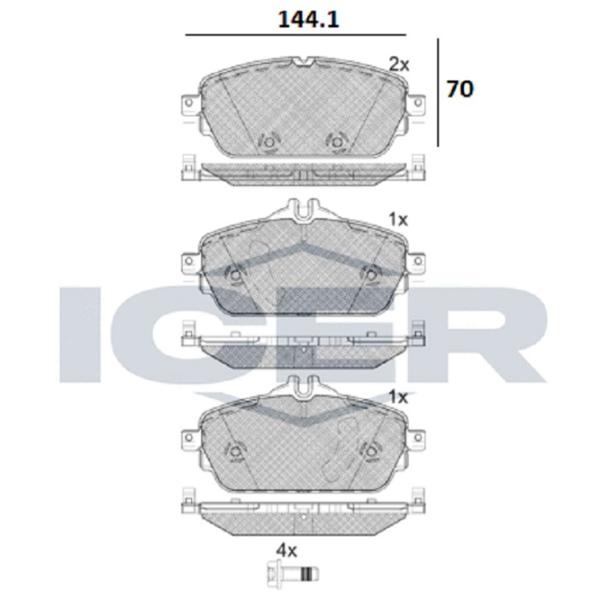Тормозные колодки Icer 182212 передние/ дисковые photo 2 Тормозные колодки Icer 182212 передние/ дисковые photo 2