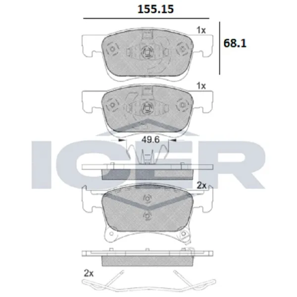Тормозные колодки Icer 182221 передние/ дисковые photo 2