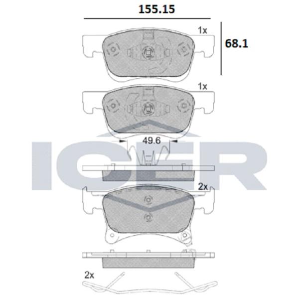 Тормозные колодки Icer 182221 передние/ дисковые photo 2