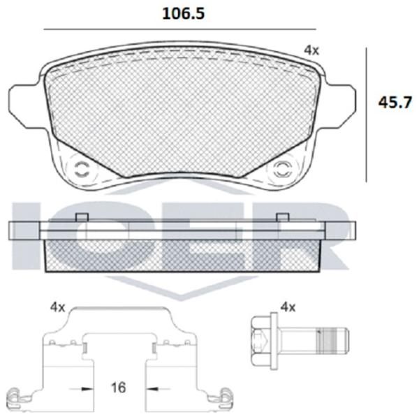 Тормозные колодки Icer 182222 задние/ дисковые photo 2 Тормозные колодки Icer 182222 задние/ дисковые photo 2