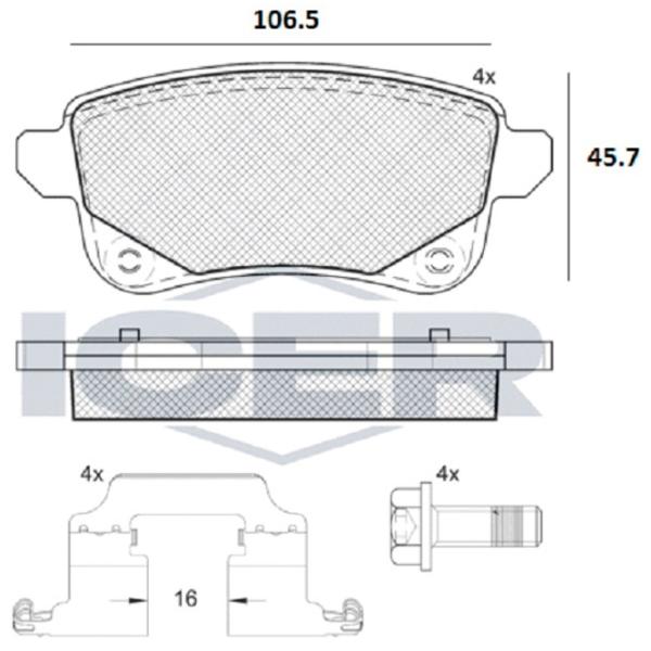 Тормозные колодки Icer 182222-208 задние/ дисковые photo 2 Тормозные колодки Icer 182222-208 задние/ дисковые photo 2