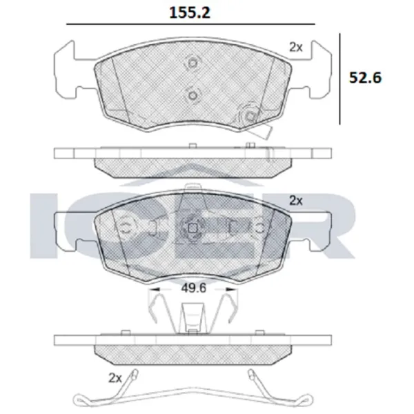 Plăcuțe de frână Icer 182223 față/ disk photo 2 Plăcuțe de frână Icer 182223 față/ disk photo 2