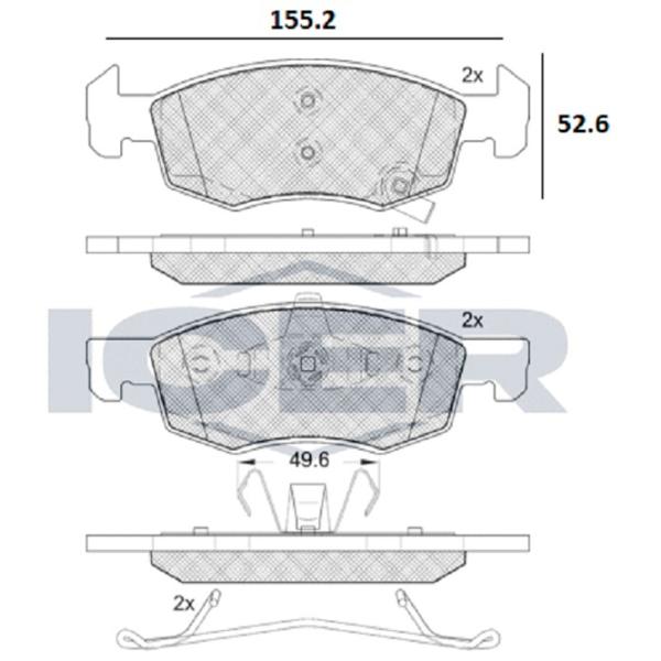 Plăcuțe de frână Icer 182223 față/ disk photo 2 Plăcuțe de frână Icer 182223 față/ disk photo 2