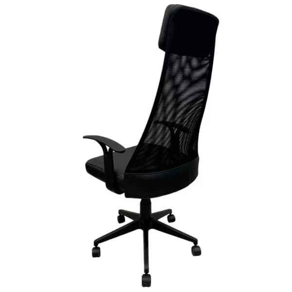 Fotoliu de birou ART Luna Plasă acrilică, piele artificială/ Black photo 3