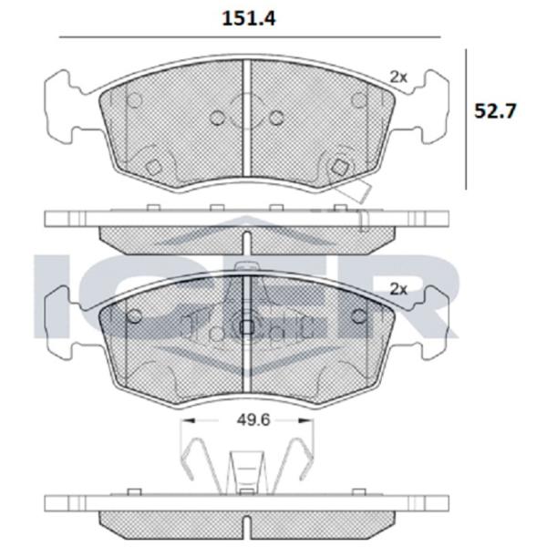 Plăcuțe de frână Icer 182225 față/ disk photo 2