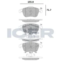 Plăcuțe de frână Icer 182231-203 față/ disk photo 2