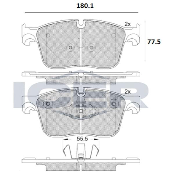 Тормозные колодки Icer 182238 передние/ дисковые photo 2 Тормозные колодки Icer 182238 передние/ дисковые photo 2