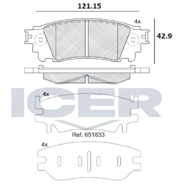 Тормозные колодки Icer 182241 задние/ дисковые photo 2 Тормозные колодки Icer 182241 задние/ дисковые photo 2
