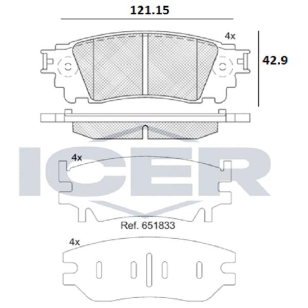 Тормозные колодки Icer 182241 задние/ дисковые photo 2 Тормозные колодки Icer 182241 задние/ дисковые photo 2