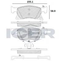 Plăcuțe de frână Icer 182246 față/ disk photo 2