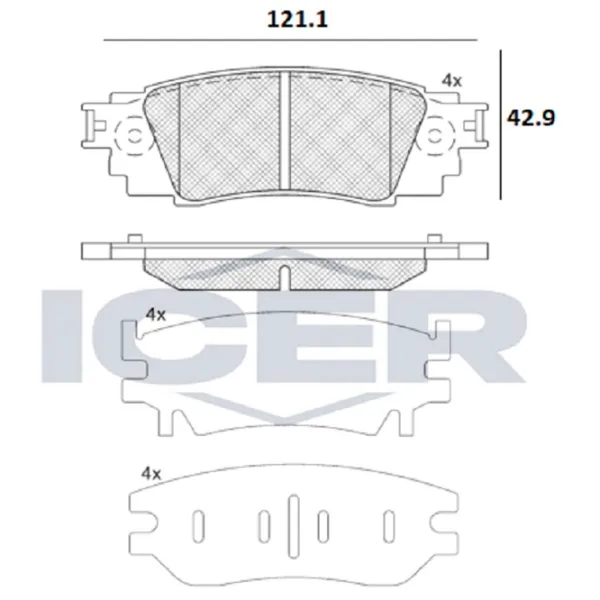 Тормозные колодки Icer 182262 задние/ дисковые photo 2 Тормозные колодки Icer 182262 задние/ дисковые photo 2