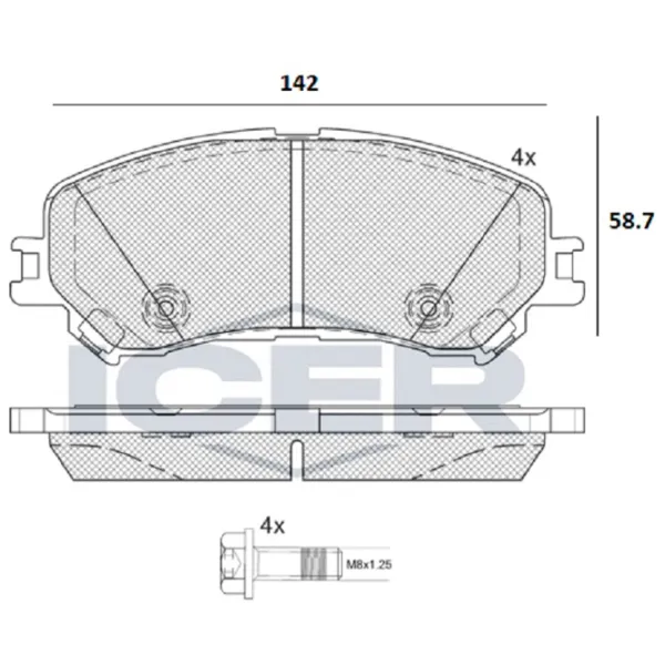 Тормозные колодки Icer 182259 передние/ дисковые photo 2 Тормозные колодки Icer 182259 передние/ дисковые photo 2