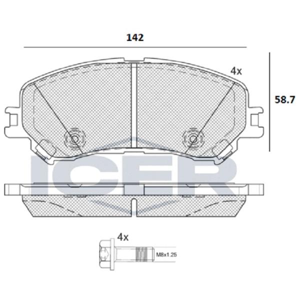Тормозные колодки Icer 182259 передние/ дисковые photo 2 Тормозные колодки Icer 182259 передние/ дисковые photo 2