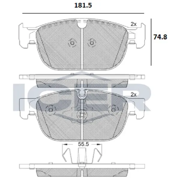 Plăcuțe de frână Icer 182272 față/ disk photo 2