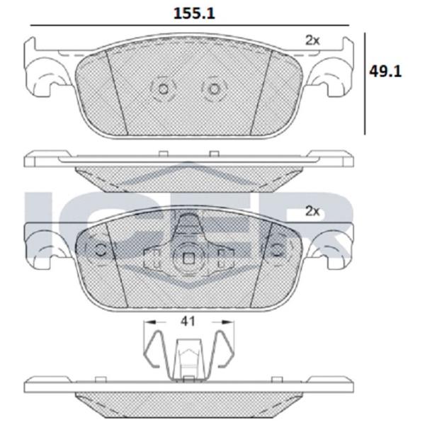 Тормозные колодки Icer 182274 передние/ дисковые photo 2 Тормозные колодки Icer 182274 передние/ дисковые photo 2
