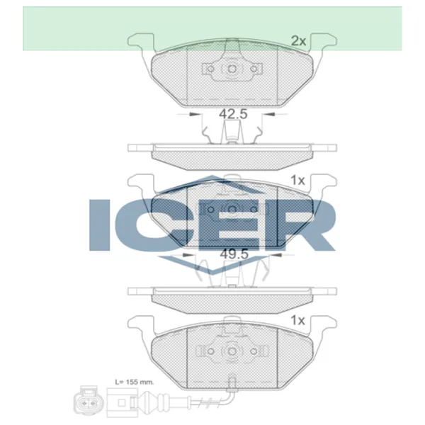 Plăcuțe de frână Icer 181349 față/ disk photo 2 Plăcuțe de frână Icer 181349 față/ disk photo 2