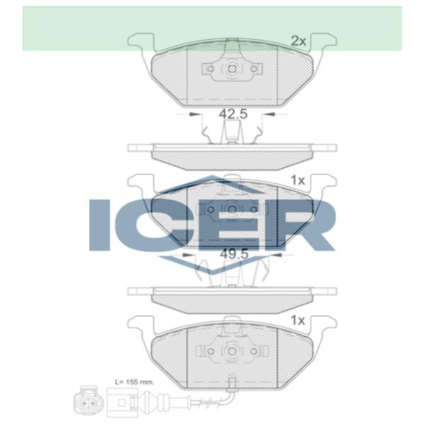 Plăcuțe de frână Icer 181349 față/ disk photo 2 Plăcuțe de frână Icer 181349 față/ disk photo 2
