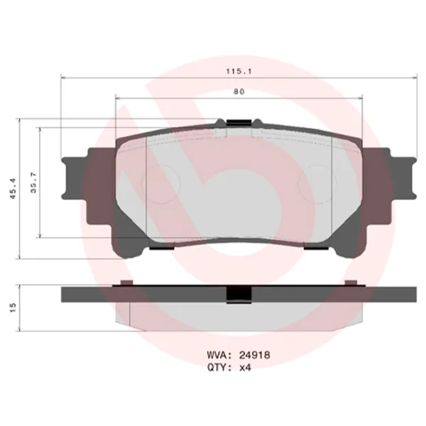 Тормозные колодки Brembo P 83 152 задние/ дисковые photo 4 Тормозные колодки Brembo P 83 152 задние/ дисковые photo 4