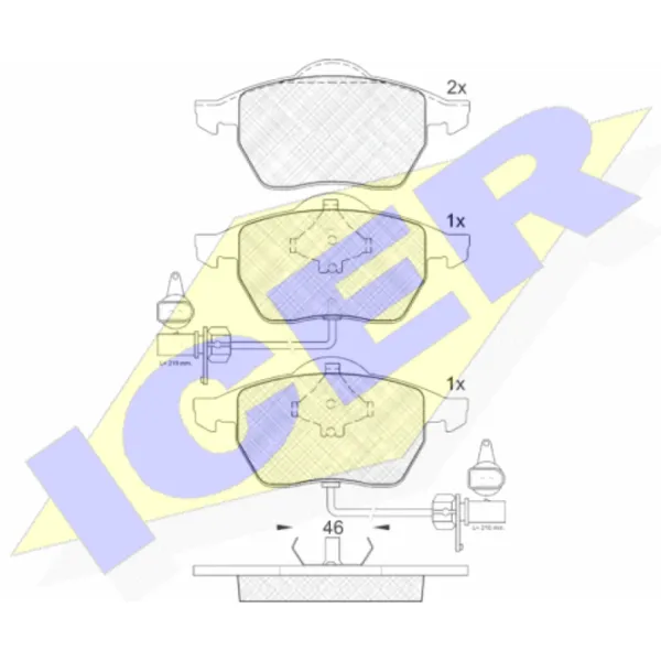 Plăcuțe de frână Icer 181362 față/ disk photo 2