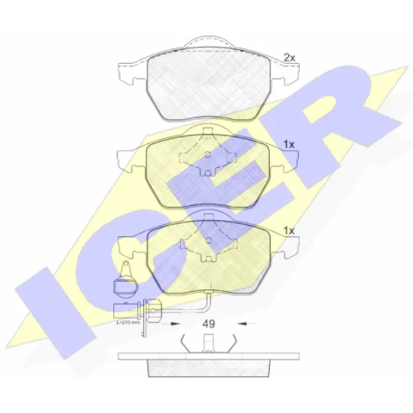 Plăcuțe de frână Icer 181384 față/ disk photo 2