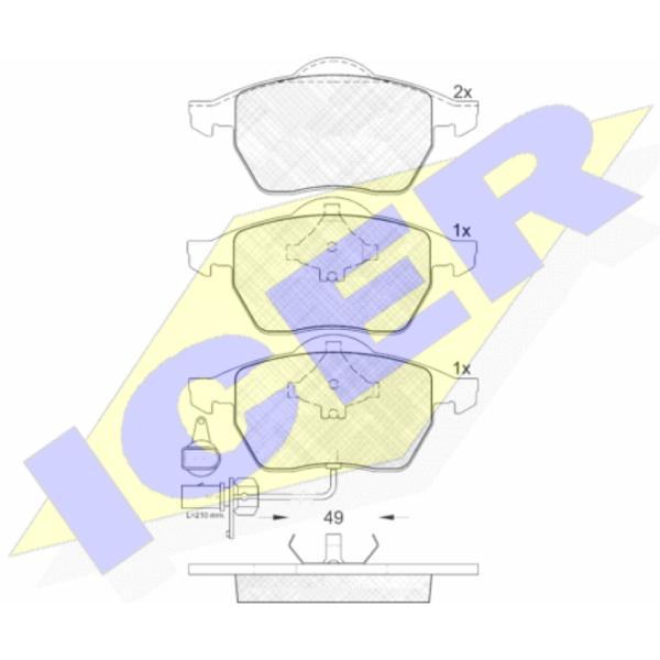 Plăcuțe de frână Icer 181384 față/ disk photo 2