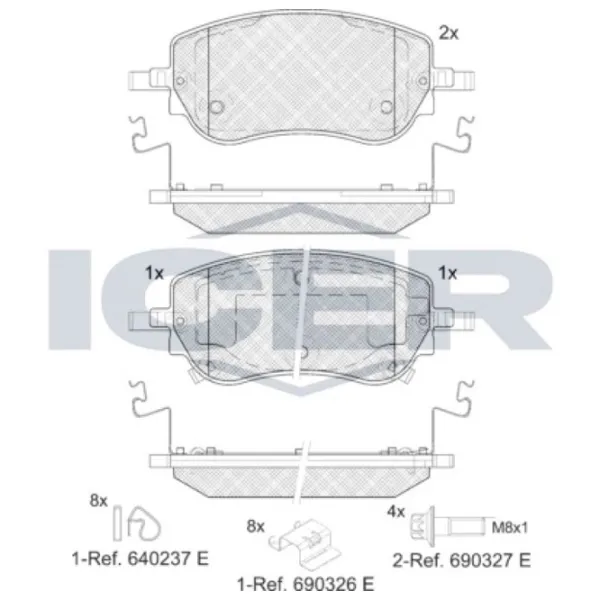 Тормозные колодки Icer 182427 передние/ дисковые photo 2 Тормозные колодки Icer 182427 передние/ дисковые photo 2