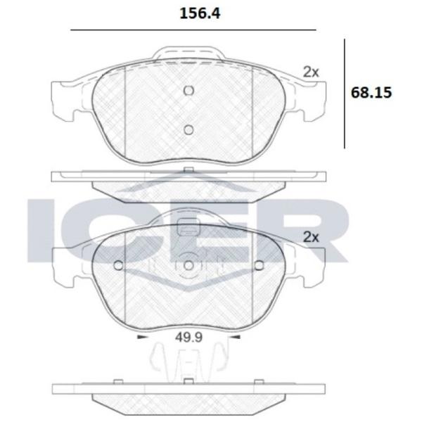 Тормозные колодки Icer 181861 передние/ дисковые photo 2 Тормозные колодки Icer 181861 передние/ дисковые photo 2