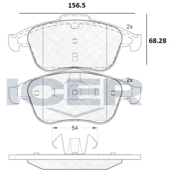 Plăcuțe de frână Icer 181856 față/ disk photo 2