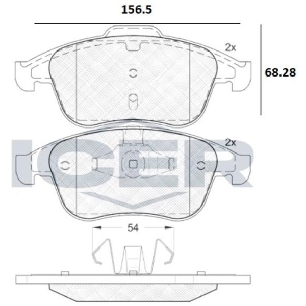 Plăcuțe de frână Icer 181856 față/ disk photo 2