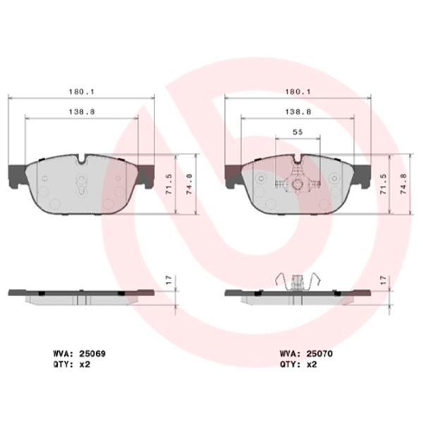Тормозные колодки Brembo P 61 107 передние/ дисковые photo 4 Тормозные колодки Brembo P 61 107 передние/ дисковые photo 4
